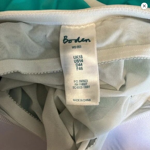 BODEN SANTORINI | Nautical 1-PIECE SWIMSUIT | 14 | Turquoise White Navy | EUC - Picture 5 of 5